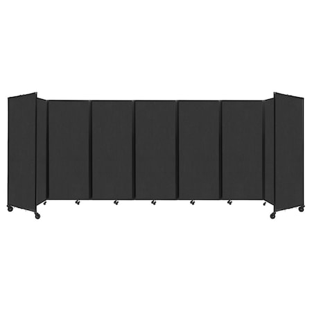 Versare Room Divider 360 Folding Portable Partition 19'6" x 6'10" Black Fabric 1182702
